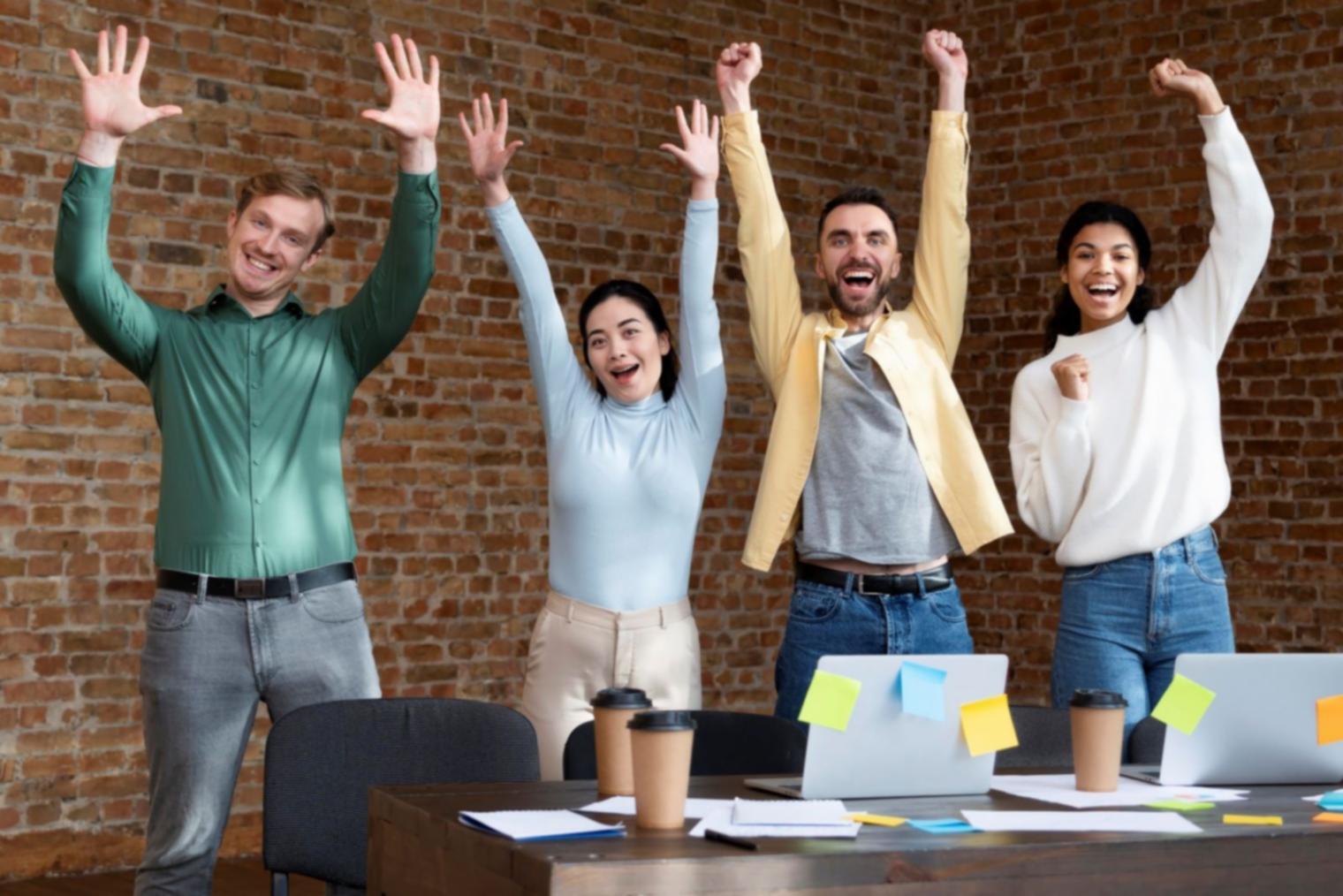 Team collaboration in modern workspace